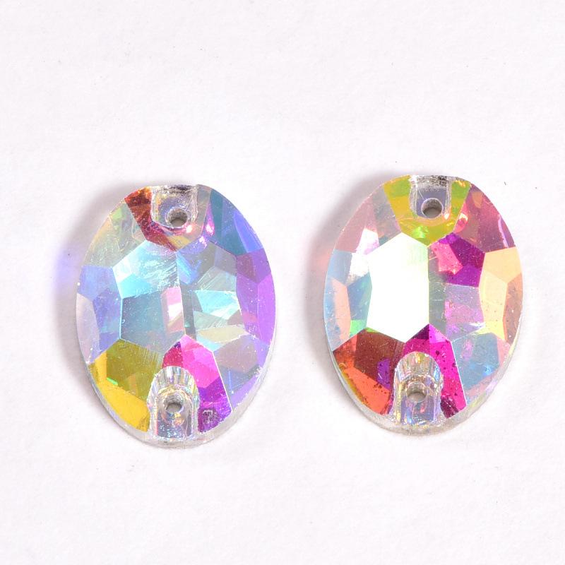 Oval Glass Hand Sewn Drill, Glass Crystal Diamond Rhinestone Diy Clothing Beauty Creative Jewelry Accessories