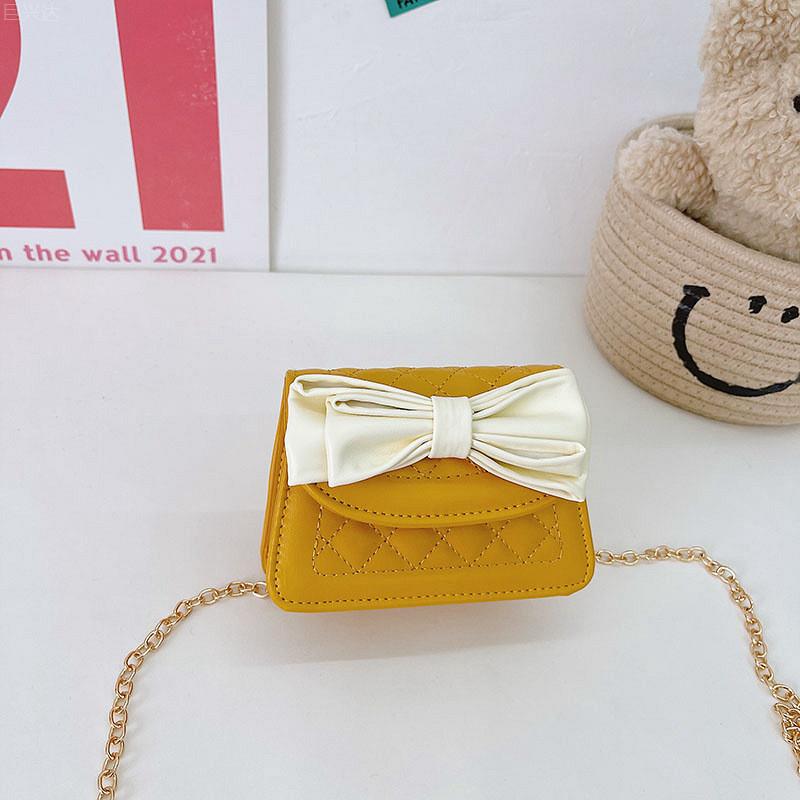 Fashionable Mini Pu Crossbody Bag For Kids With Stylish Bow And Waterproof Features