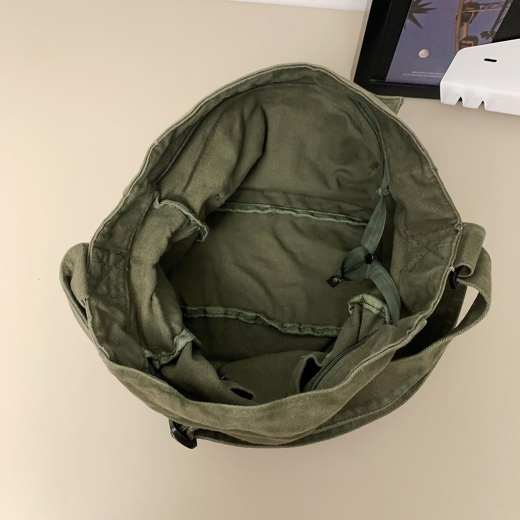 Washed Canvas Shoulder Bags Large Capacity Cott Biker Bags Korea Style Cloth Satchels Women 100% Cott Pastoral Tooling Bags