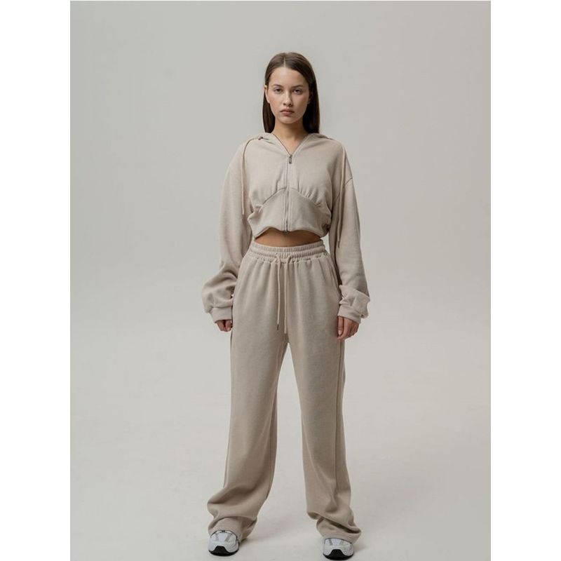 Zipper Hooded Sweatshirt and Pants Set Zipper Hooded Sweatshirt Pants Suit