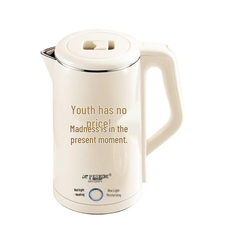 Stainless Steel Electric Kettle with Double Layer and Automatic Shut-Off, Large Capacity