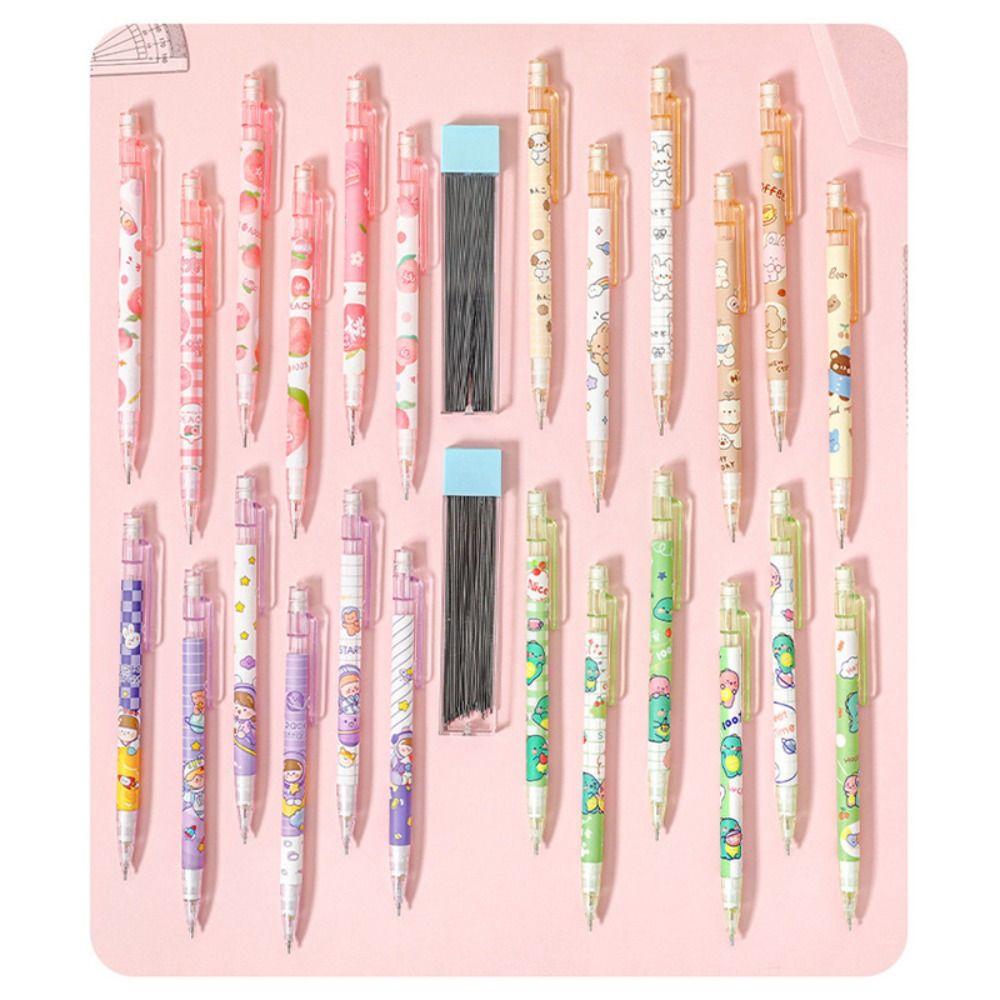 Cartoon 2.0MM 2B Automatic Pencil Press Type Come With Eraser Mechanical Pencil Stationery Sketch Pencil Students