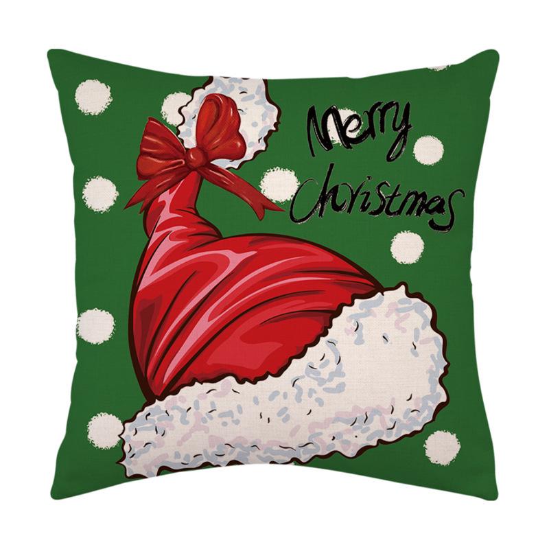 Christmas Linen Cushion Cover: Festive Decor for Sofa & Living Room 45*45