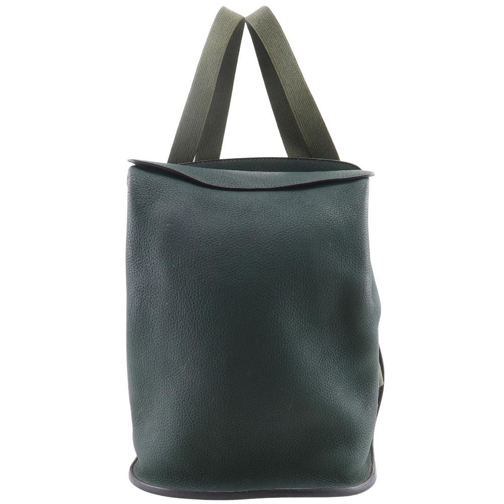 

HERMES Sherpa PM Backpack Daypack vintage Green leather unisex Used