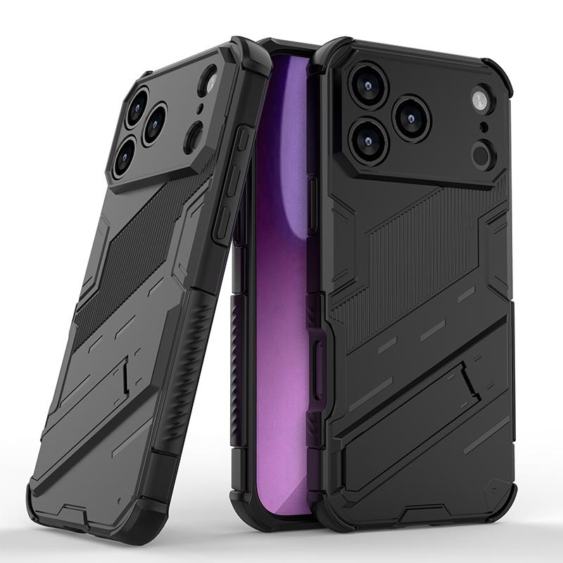 Fashion Hard PC Heavy Duty Camera Protection Bumper Phone Case With kickstand For iPhone 17 Pro Max Samsung Xiaomi Oppo Honor OnePlus Shockproof Cover