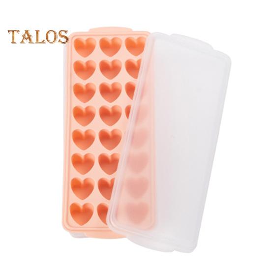 Ice Grid Mould Heart-shaped Ice Lattice Mold with Lid Stackable Easy To Remove Food Grade Silicone Tray Ice Cube Maker