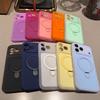 iPhone 17 Liquid Silicone Magnet Case with Stand for Apple 16 Pro Max/15 Pro
