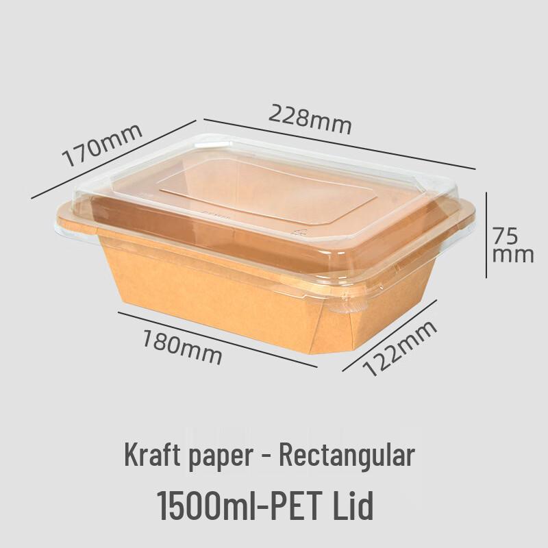 Handun Disposable Kraft Takeout Food Container with Lid