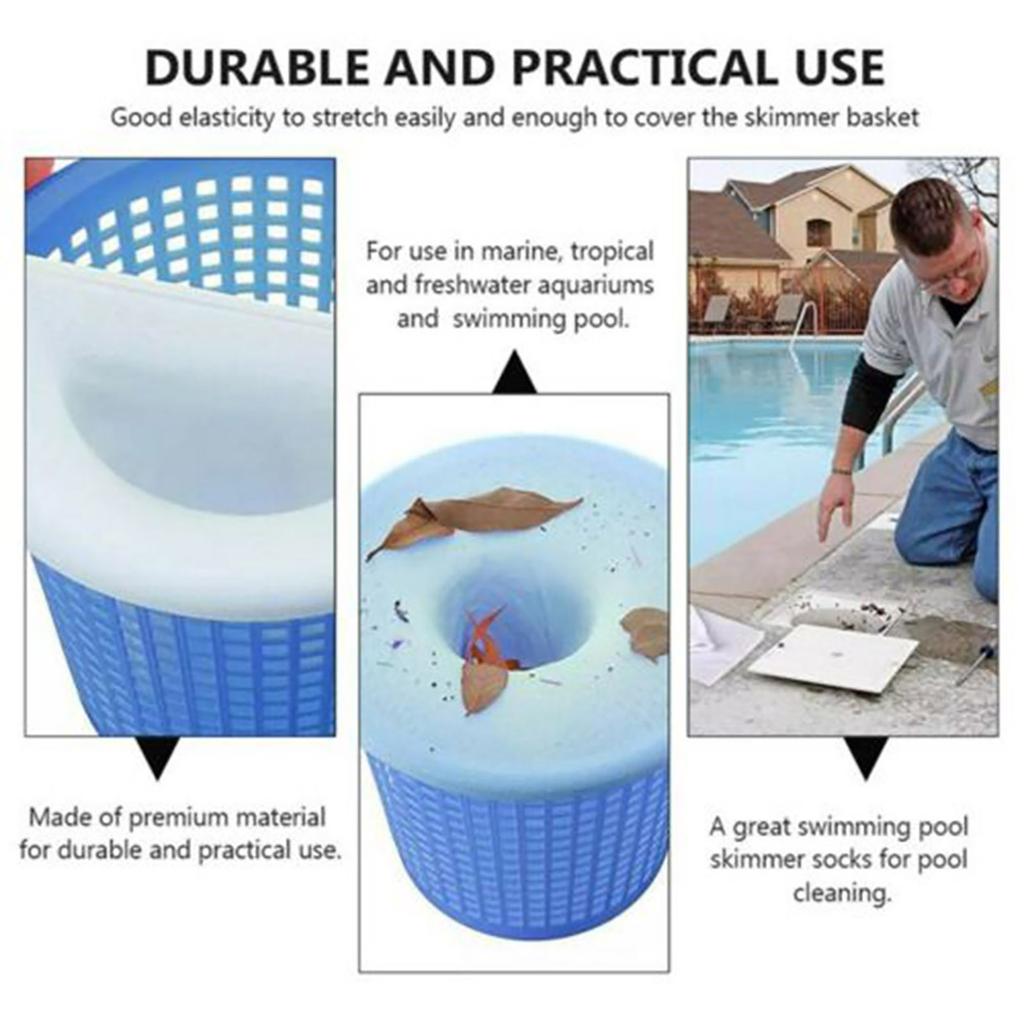 Pool Skimmer Socks, Pool Savers Socks Net For Skimmer Basket, Pool Filter Sock Net Ultra Fine Mesh Screen Liner For Inground Or Above Ground Pool