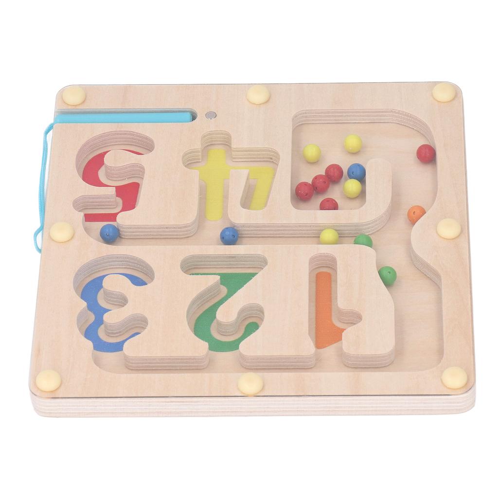 Magnetic Color and Number Maze Wooden Magnet Color Matching Counting Puzzle Board Educational
