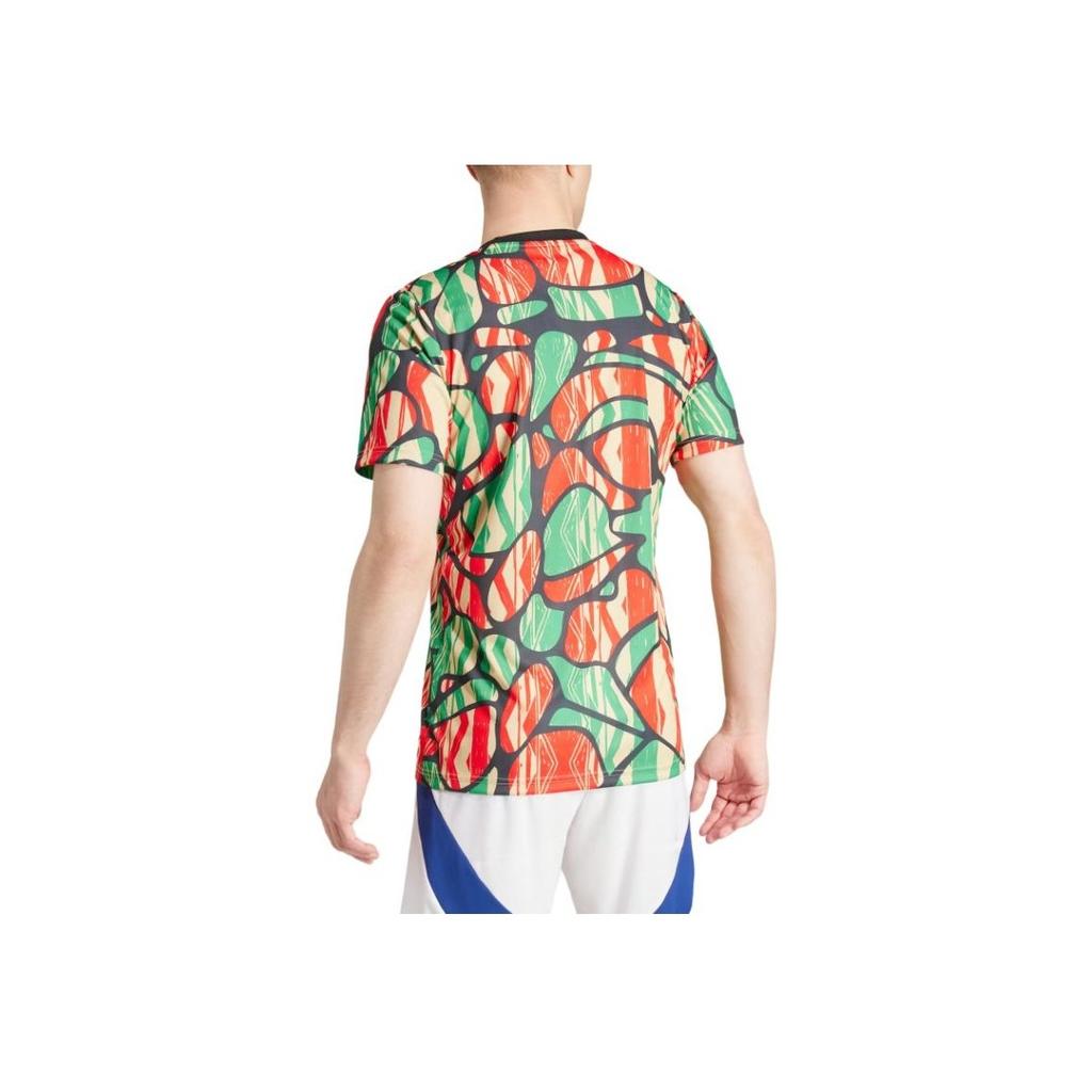 Adidas Arsenal Pre-Match Jersey Comfortable Stylish Pattern Printed Crew Neck Short Sleeve Football Shirt Men Tops Red Black IS9996