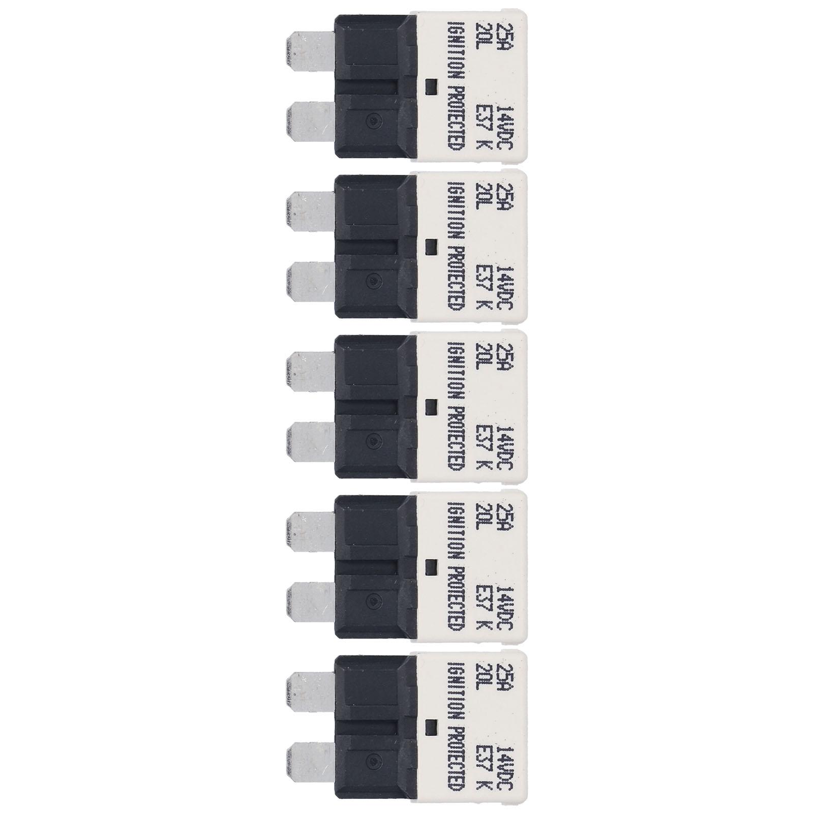 E37 Auto T1 Reset Circuit Breaker UL Grade 94V0 Thermoplastic ATC ATO Circuit Breakers 25A 5 Pack