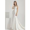Sexy Mermaid Wedding Dress - V-Neck Lace Bridal Gown for Bride, Slim Fit Long White Dress with Train, Honeymoon & Travel Photo Shoot Dress
