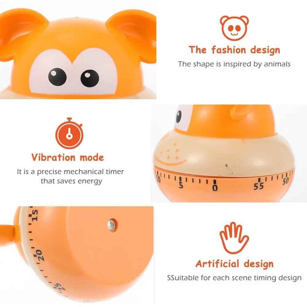 60Minutes Cooking Timer Cartoon Time Management Tool Easy to Operate Animal Mechanical Timer  Adult