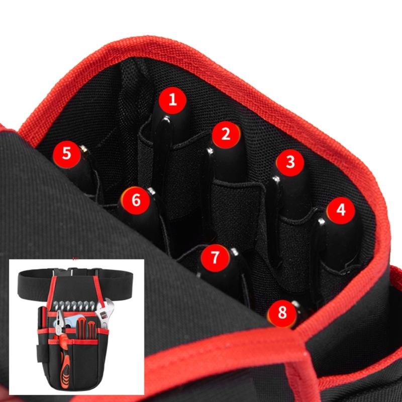 Multifunctional Storage Bag Waterproof Waist Pack Hardware Repair Tool Pocket Wrench Pliers Electrician Household Belt