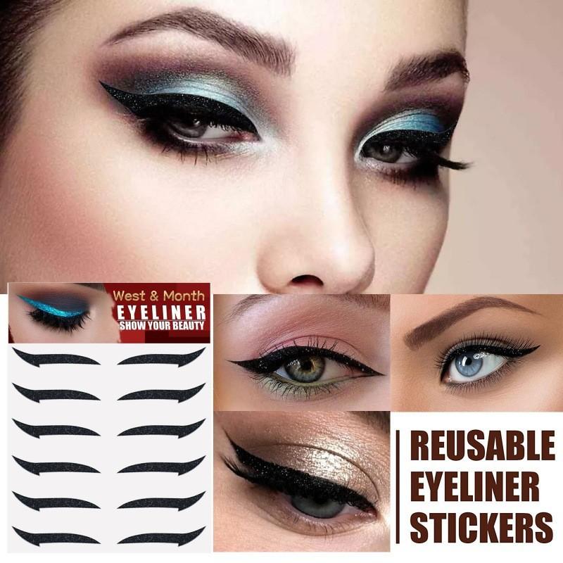 West Month Selbstklebende Eyeliner-Sticker Sechs Paare für Dramatische Augen-Make-up-Looks