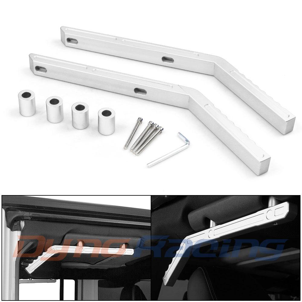 Алюминиевые автомобильные задние поручни для Jeep JK Wrangler 07-18 Sport Sahara Rubicon 2/4 Door (Пара) серебряный