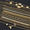 17Pcs/Set Bohemian Butterfly Heart Bracelets Set for Women Summer Seaside Gold Color Conch Fishtail Zircon Bracelets Jewelry New