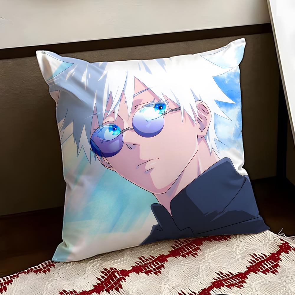 JJujutsu anime KKaisen Cushion Cover Reversible Soft Durable Pillow Cover Home  Car MultiScene Use for Daily Comfort