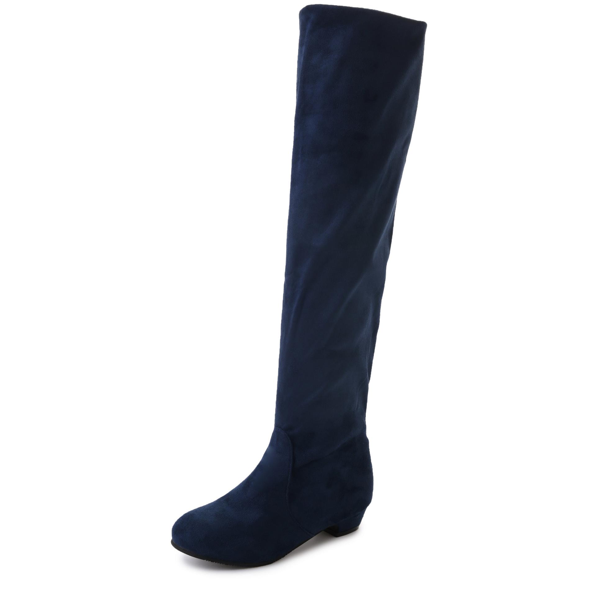 

Новые зимние женские сапоги выше колена в стиле ретро. Высокие кавалерийские сапоги на толстом каблуке с боковой молнией. Плюшевые хлопковые сапоги. Высокие сапоги. 40 темно-синий