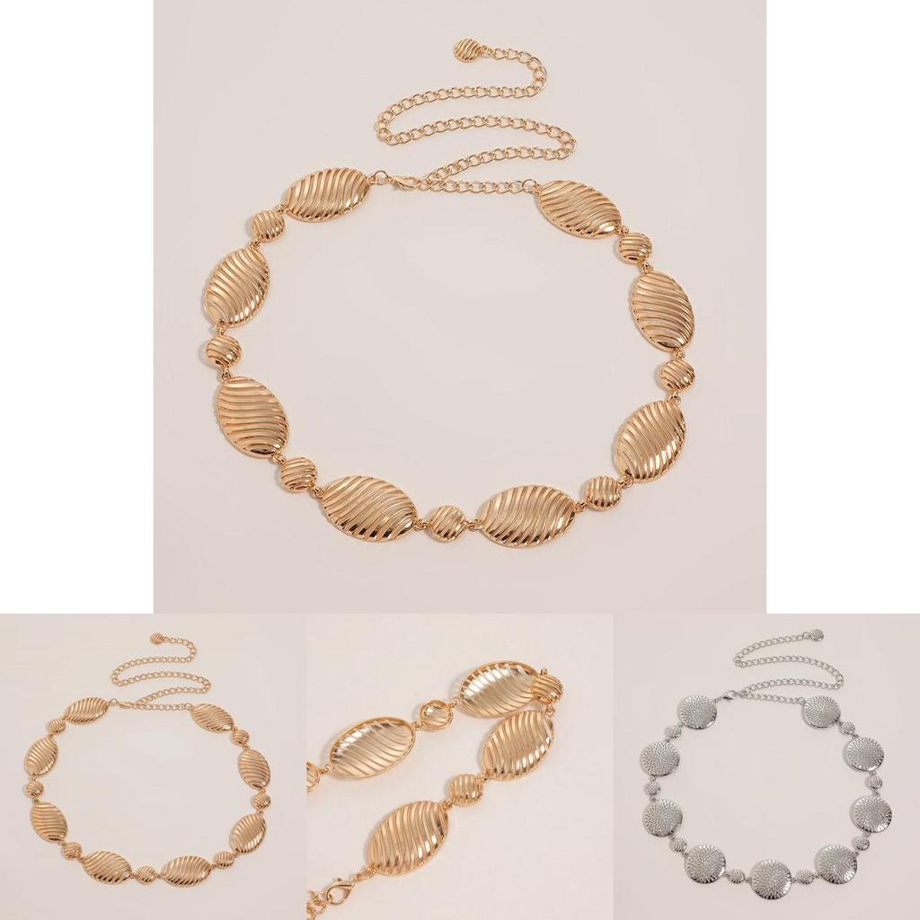 Ethnische Goldmetall Hohl Geometrische Taillenkette Für Frauen Sommer Mode Accessoire
