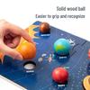 Montessori Wooden Solar System Puzzle - Eight Planets Educational Matching Board for Children