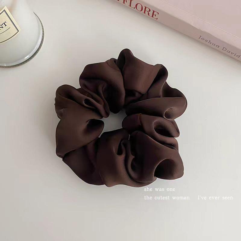 Spring & Summer French Leather Hair Tie for Women - High-End Flower Ponytail Accessory