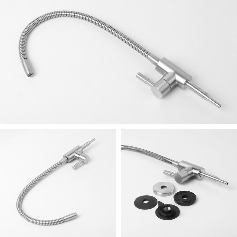 Universal Gooseneck Water Purifier Faucet Reverse Osmosis Drinking Water Filter Faucet Stainless Steel 1/4" PE Quick Connect