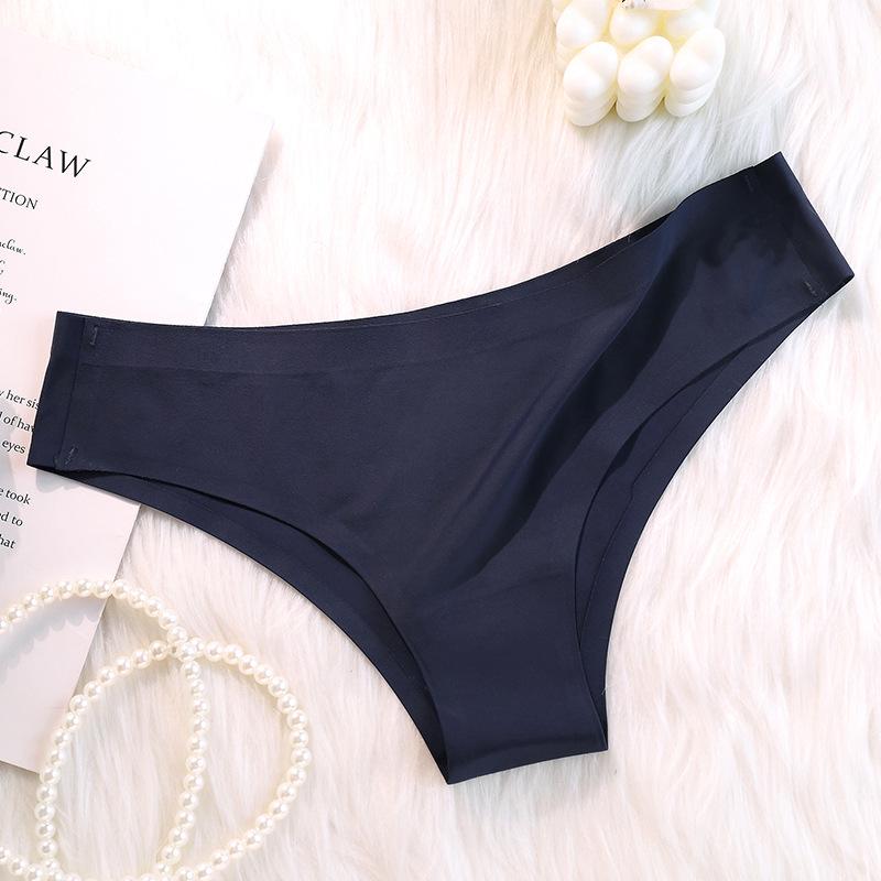 Ice Silk Seamless Mid-Waist Thong - Breathable & Comfortable Women's Panties