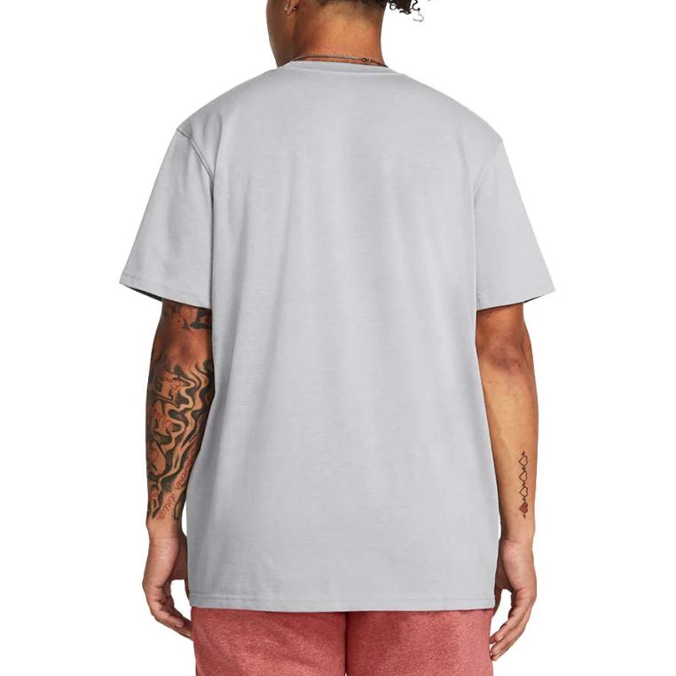 Under Armour Solid Color Crew Neck Short Sleeve T-Shirt Men tops Gray 1382831-011
