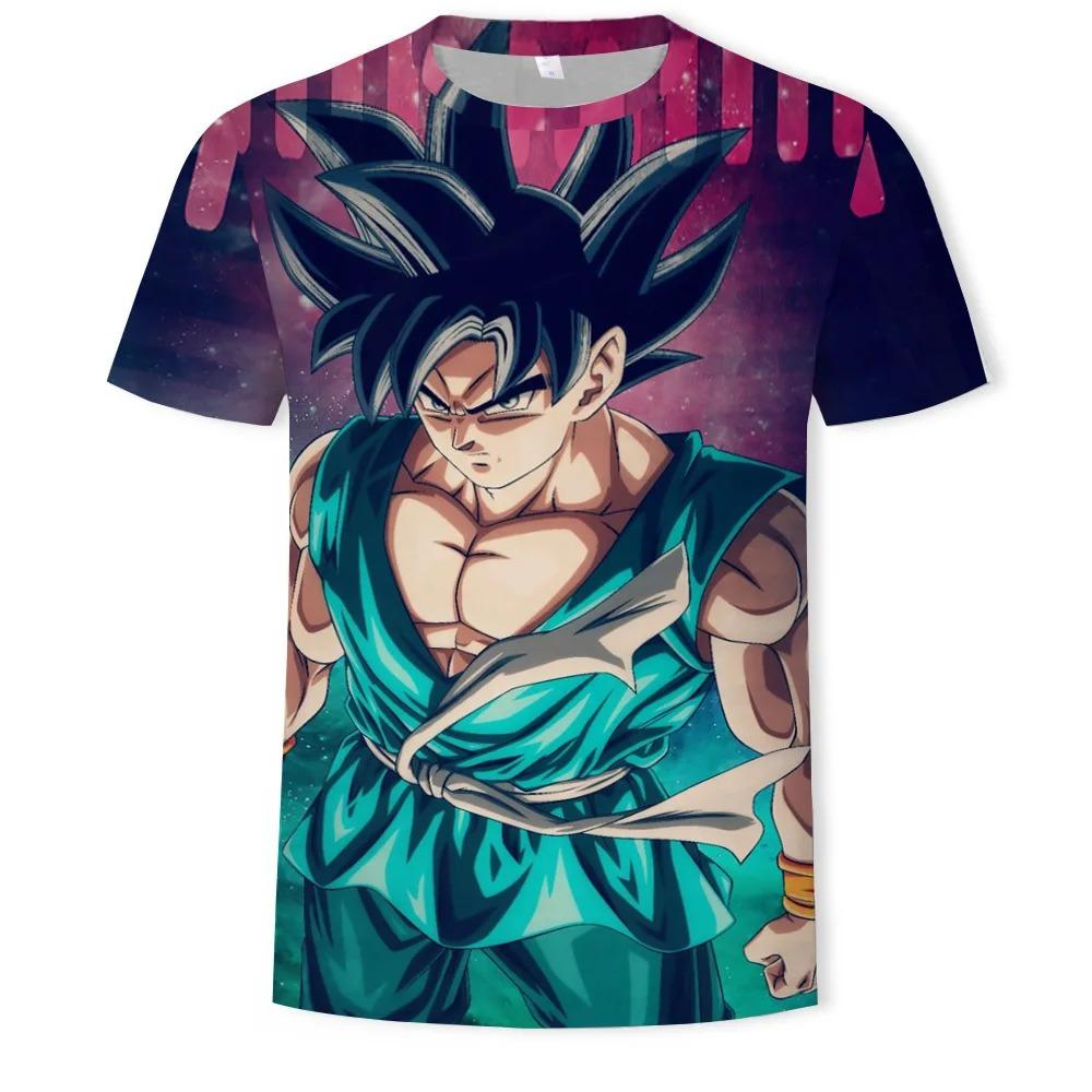 Dragon Ball Series 3D Digital Printed Men's Fashion Trend Round Neck Short Sleeved T-shirt