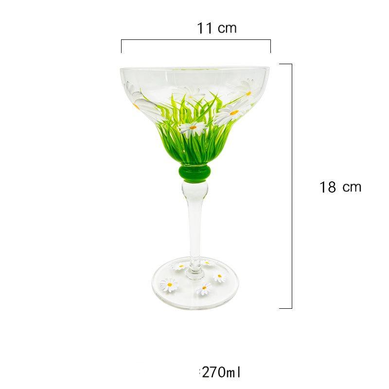 BRPainted Cocktail Crystal Glass Handmade Cocktail Cup Bar Retrostyle Margarita Cocktail Crystal Glass Home Tequila Highfoot GlassEY