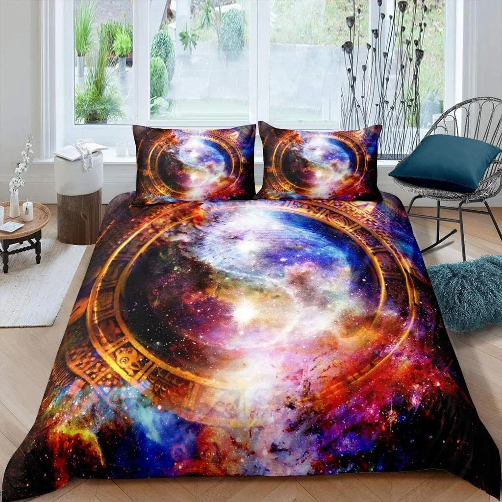 Black And White Duvet Cover Set Bohemian Mandala Bedding Set For Boys Yin And Yang Polyester Comforter Cover King Size