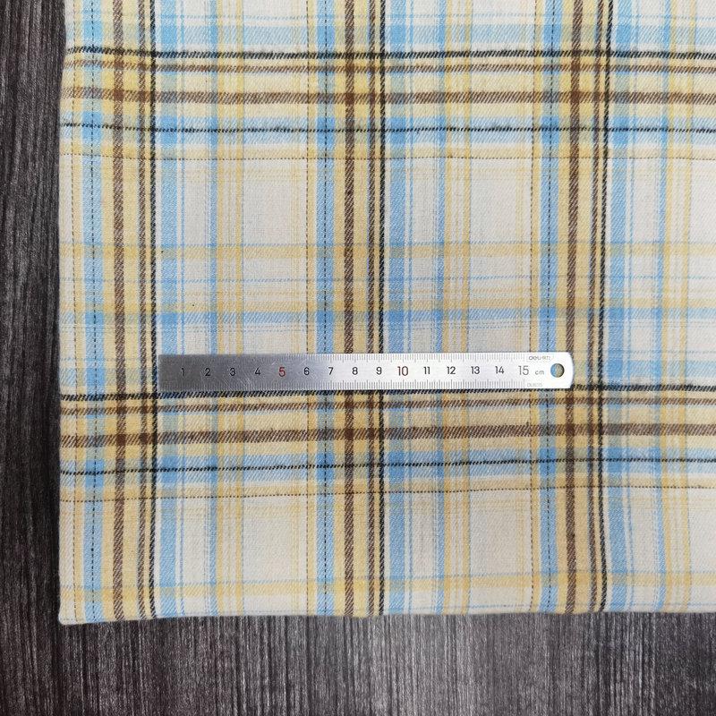 Children's Twill Plaid Flannel Shirt Fabric - Yarn Dyed, Brushed Cotton