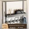 Drill-Free Over-the-Door/Wall Hook Rack with Double Storage - 40cm Arm