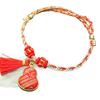 Handmade Five-Color Rope Bracelet with Zongzi Pendant - Adjustable Red Rope for Children