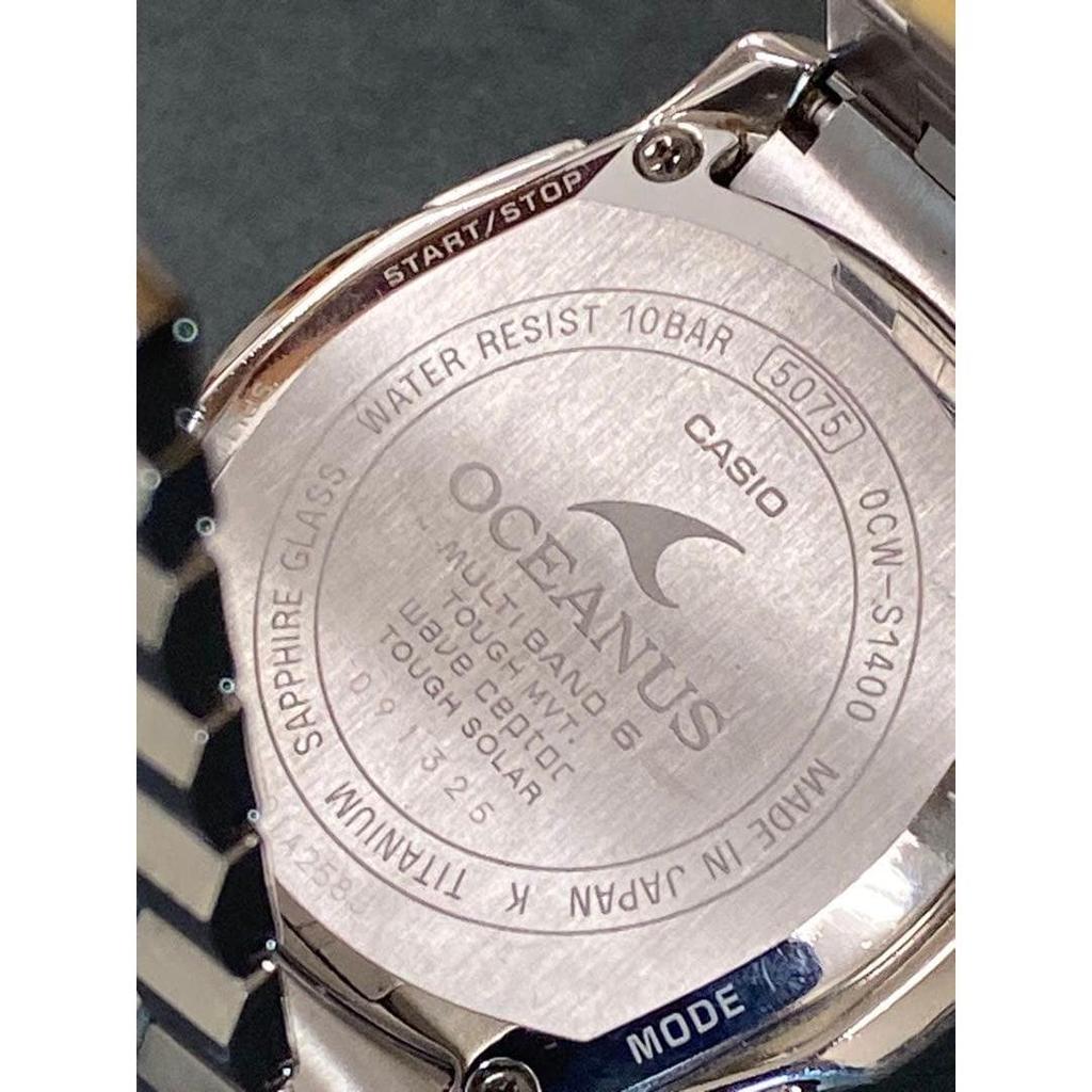 Used CASIO Oceanus OCW-1400 with box, catalog, and spare links