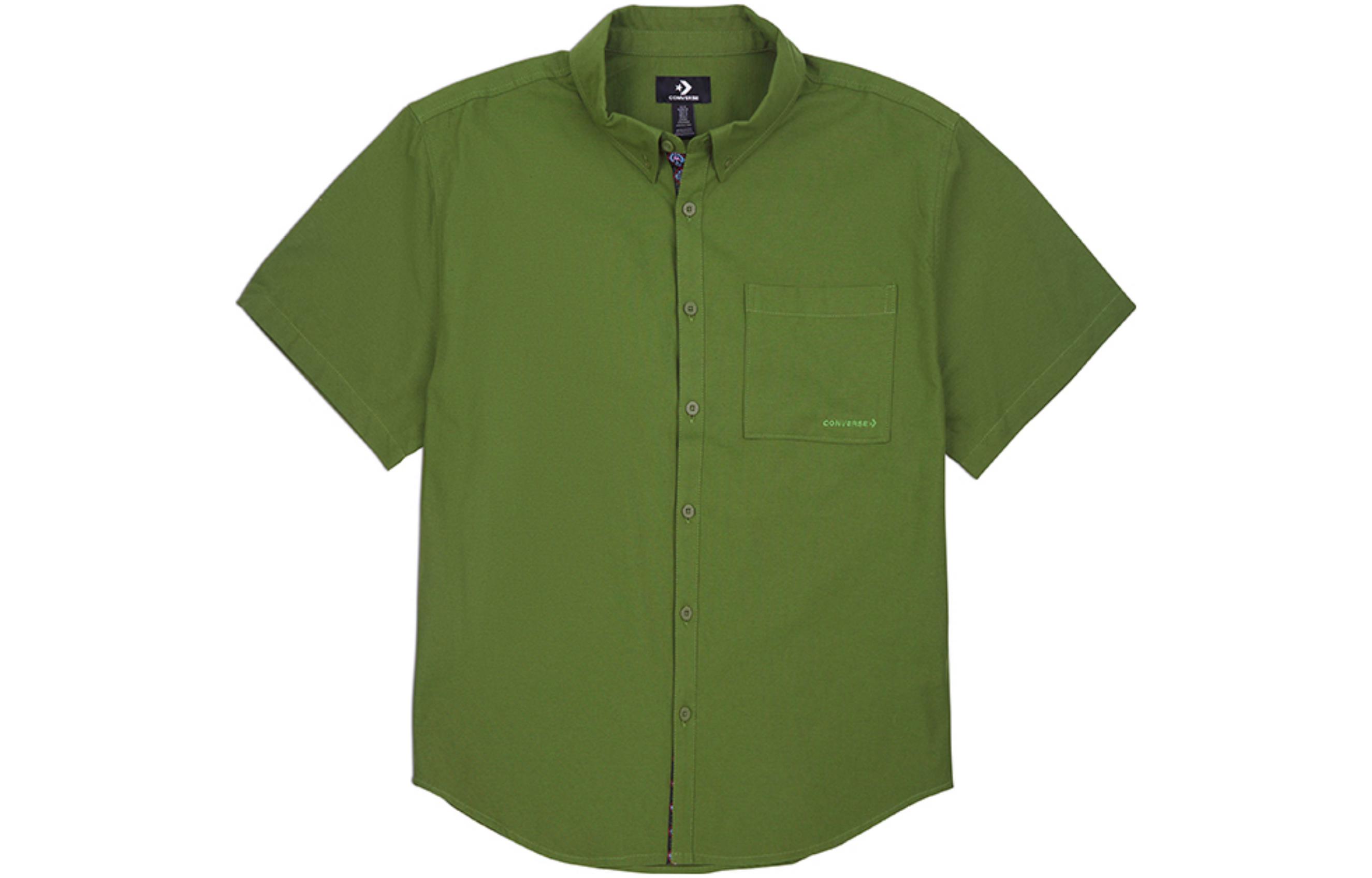 Converse Shirts Men s Oil Green Polo Collar Moderate Other 10025290-A02 100