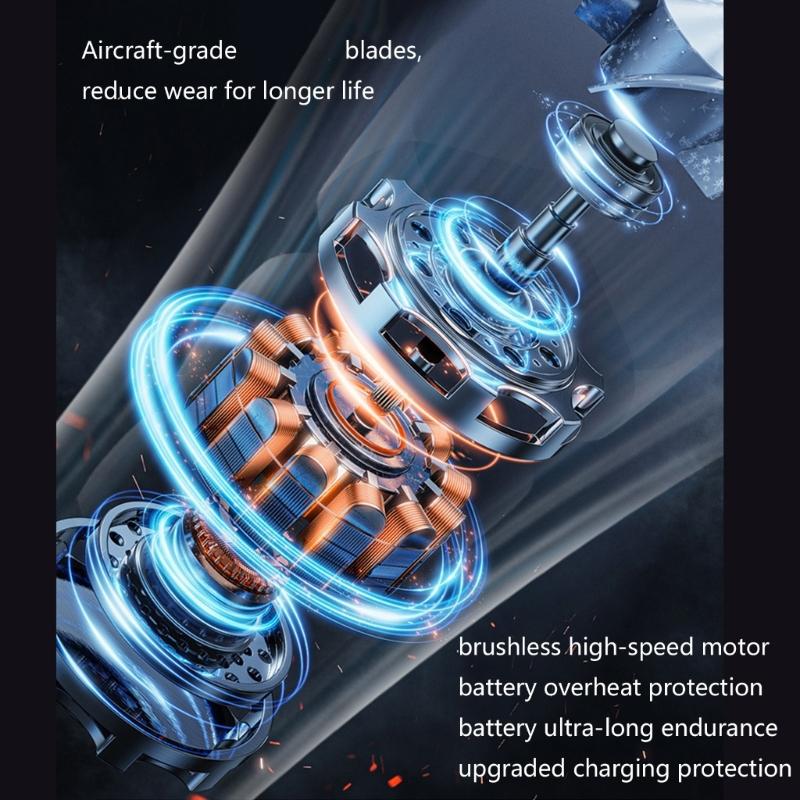 Portable 130000RPM Handheld Blower Fan Featuring LED Light Digital Display 4 Speeds for Camping Outdoor Activities