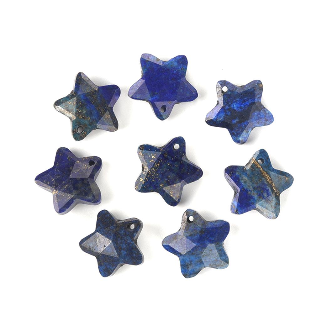 8Pcs/Pack Faceted Natural Stone Beads with Holes Handmade Star Shape Loose Beads for Jewellery Making DIY Necklace Bracelet Accessories Gifts 14x14mm
