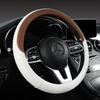 Perforated Nappa Leather Car Steering Wheel Cover Warm In Winter and Cool In Summer, Universal 15 Inch,  Anti-Slip, Odorless