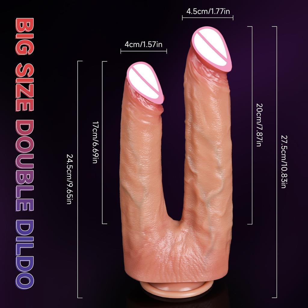 2026 Telescopic Dual-Ended Dildo for Women Flexible Realistic Double Penetration Adult Toy Soft Waterproof Phallus for Vaginal Anal G-spot Stimulation
