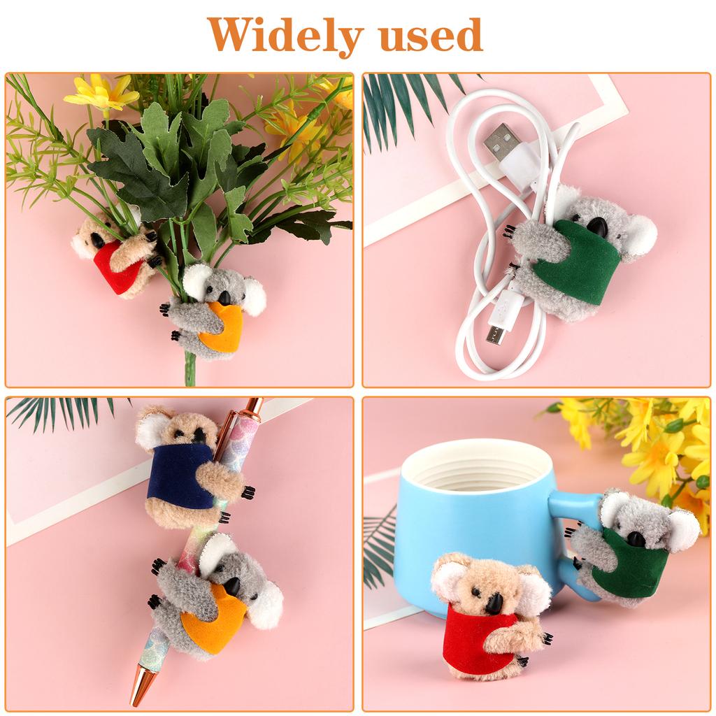 Haiabei 20 Stykker Koala Clip-On Blyantklemmer Plysj Koala Bjørn Klemmer På Leketøy