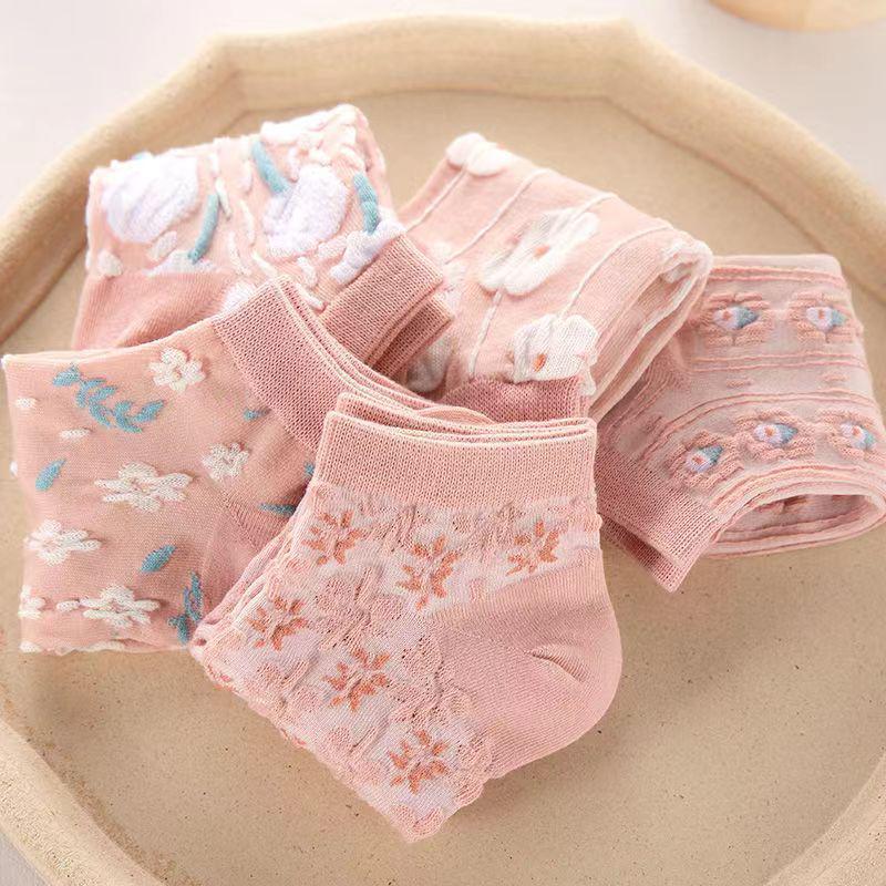 Women's Lace Floral Mesh Ankle Socks - Breathable, Sweet, and Lightweight for Summer