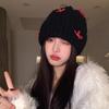 Korean Version Simple Solid Color Bow Plush Hat for Women In Autumn and Winter New Thickened Warm and Cold Proof Knitted Head Hat
