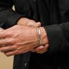 2 stuks Heren Kettingarmbanden, Roestvrij Staal Manchet Bangle Armband, Casual Sieraden Set voor Echtgenoot Vader