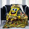 1pc Spongebob Headphones Shield Flannel Blanket Soft Warm Throw Blanket for Bedroom Living Room Bed Travel Camping Picnic Gift. MT71601194