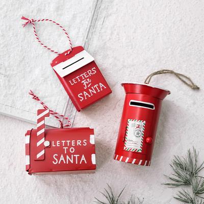 Nuevo Buzón de Navidad de Hierro Mini Colgante de Hierro Metálico Decoración Portátil para Árbol de Navidad