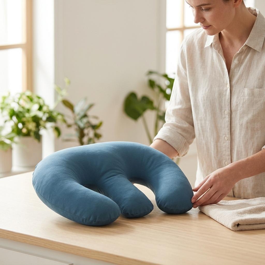 U-Shaped Latex Massage Pillow for Beauty Salon Beds, Face Cradle Cushion with