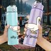 1PC Silly Goose Simple Line Text 750ml Color Plastic Sports Water Bottle Leakproof Flip Straw Lid Suitable for Sports Office Home Use